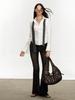 Elegant European Slim-Fit Long-Sleeve Waist-Cinching Top