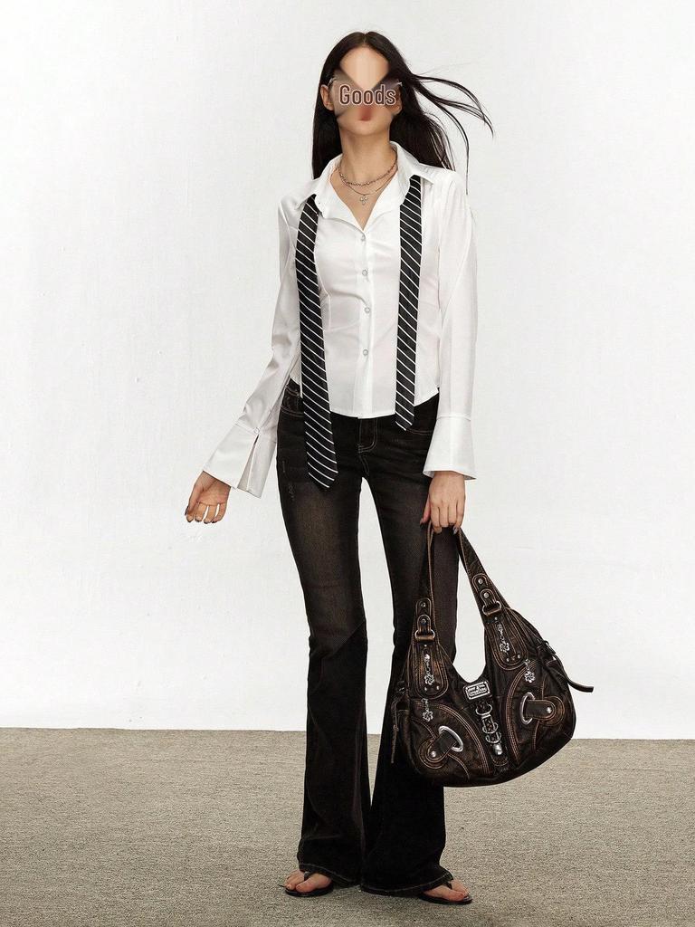 Elegant European Slim-Fit Long-Sleeve Waist-Cinching Top