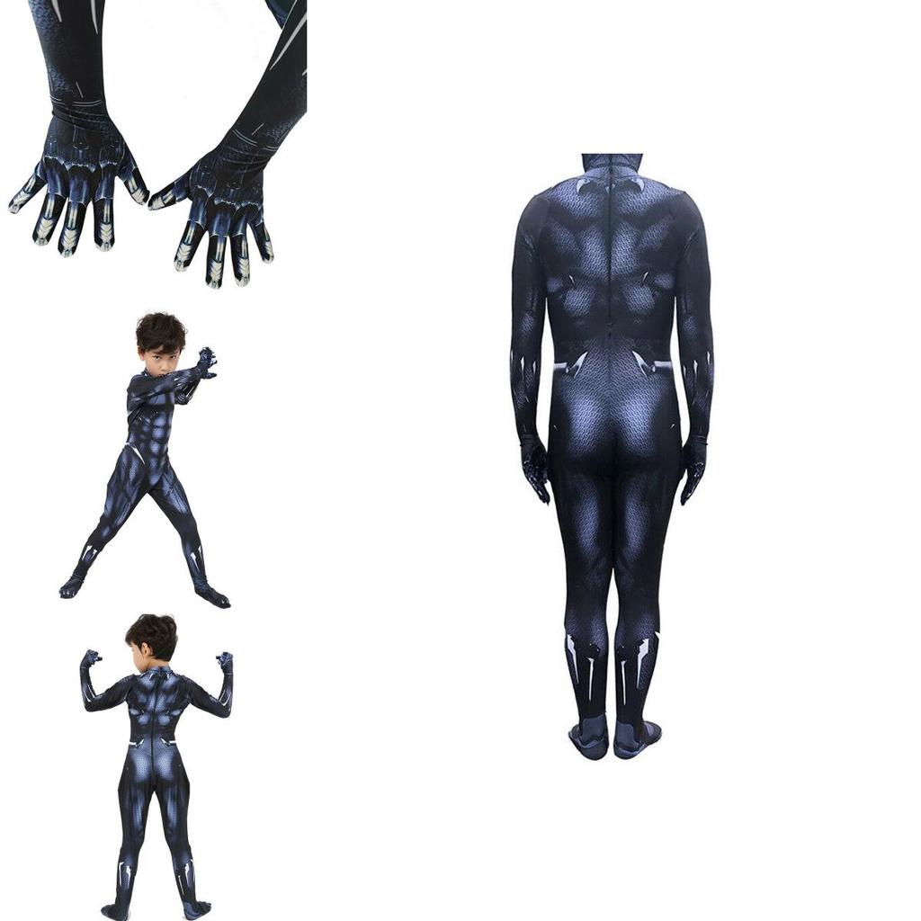Premium Quality Black Panther Superhero Cosplay Jumpsuit For Adults And Kids