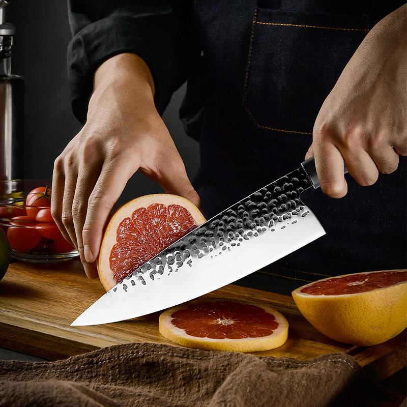 8 Inch Kitchen Knife Hand Forged Stainless Steel Chef Knives Gyutou Butcher Knife Meat Cleaver Chopping Cooking Tools