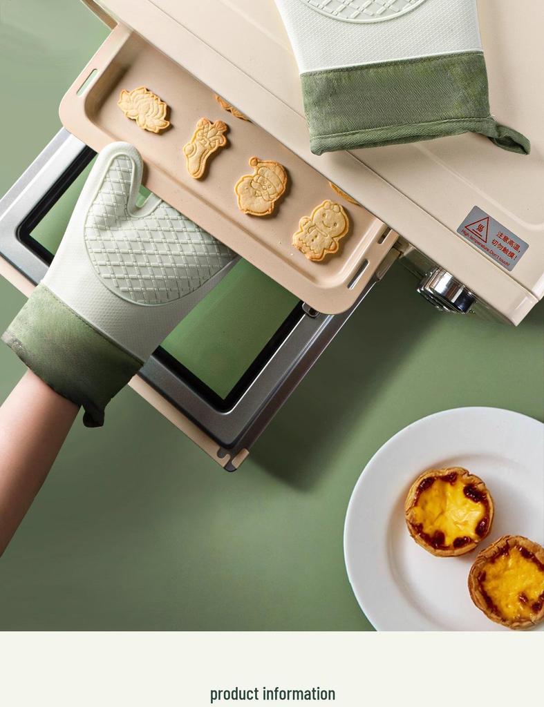 Heat-Resistant Silicone Oven Gloves - Anti-Scald, High-Temp Safe for Baking & Microwave Use