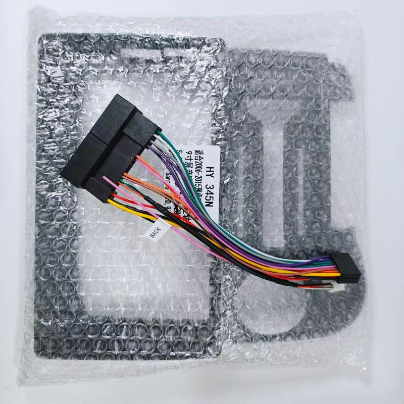 9 Inch For HYUNDAI SANTRO 2003-2015(LHD) Car Android Radio Plastic Fascia Panel Frame Wiring Kit with Power Cable