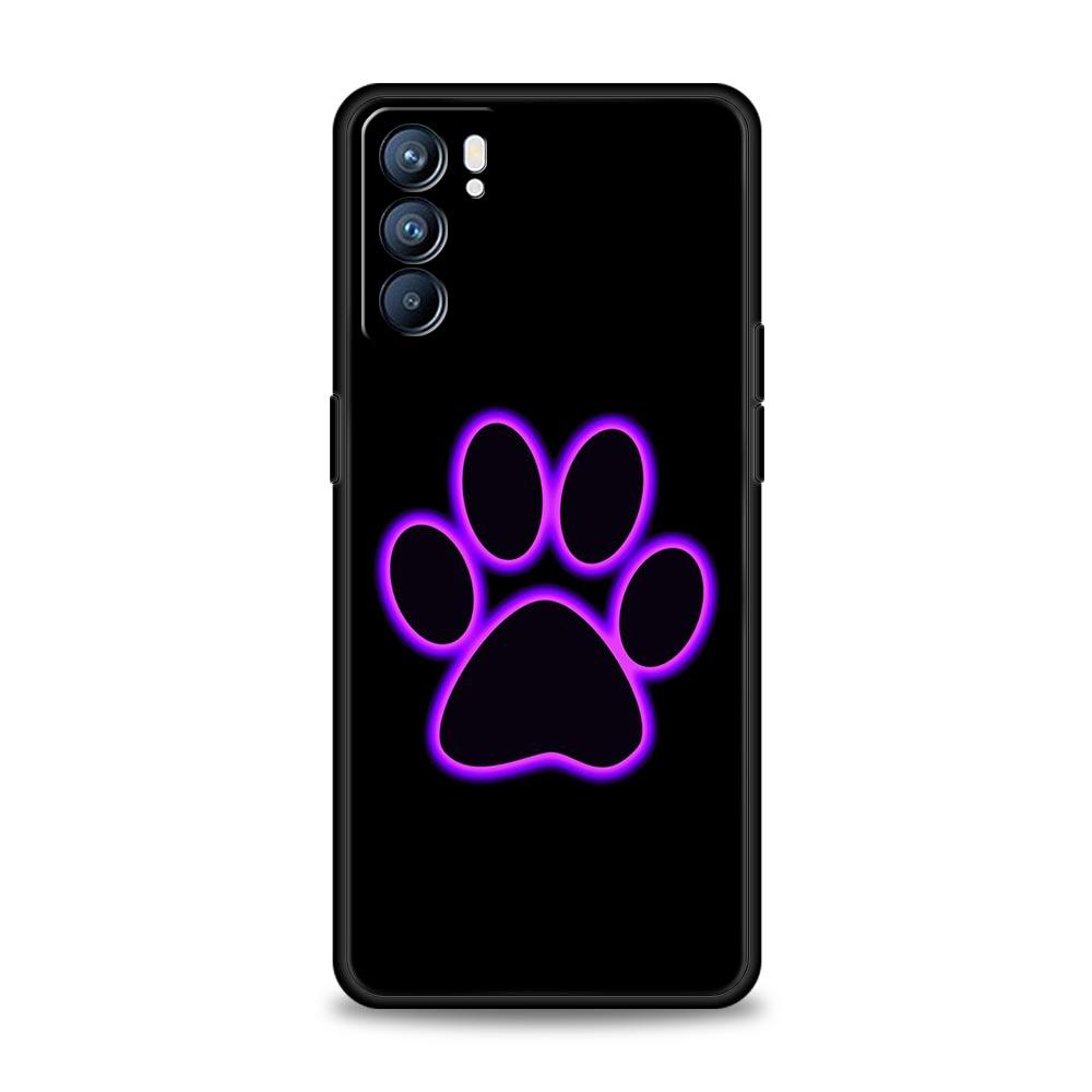 Cute Cat Dog Paw Love Case For Oppo Reno8 Reno7 Reno6 Pro A54 5G Find X6 X5 A53 A52 A9 A15 A95 A17 A16 A76 A74 A57 A31 Cover