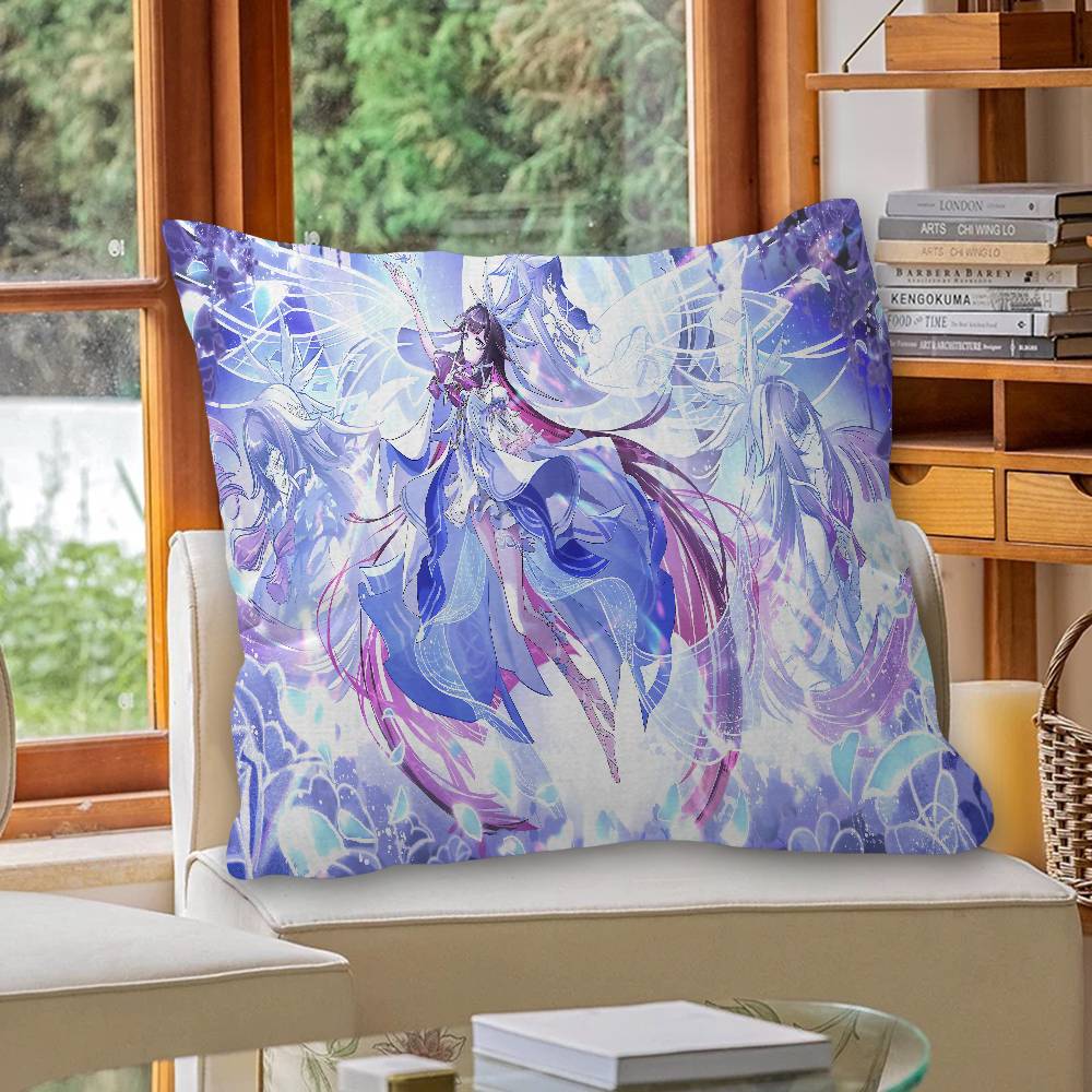 Genshin Impact Columbina Cushion Cover Inches Farmhouse Decor Home Throw Pillow Covers For Couch Decorations