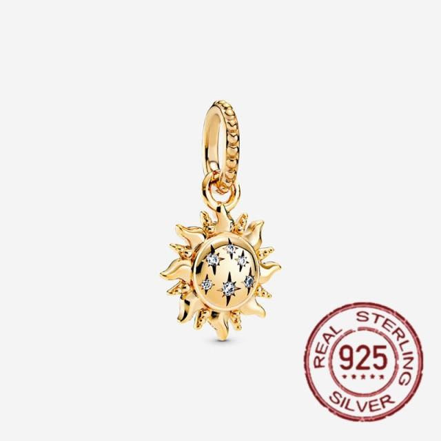 

Подлинное серебро 925 пробы, 3 серии, золото, роскошь, солнце, подвеска, бусины, подходят для оригинального браслета с подвесками 3 мм, ювелирные изделия, подарок, новый