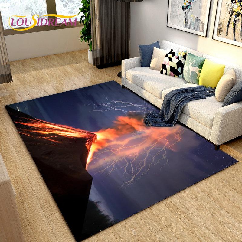 Volcanic Magma Series Area Rug Large,Carpet Rug for Living Room Bedroom Kitchen Doormat Decoration, Kids Play Non-slip Floor Mat