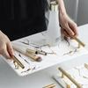 Imitation marble textured ceramic tray Skincare products, jewelry storage tray Dressing table storage ornaments Bathroom tray
