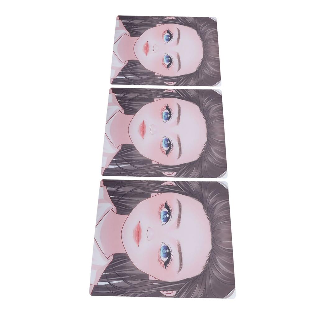 3 ks Růžové Oblečení Malování Make-up Cvičení Šablona Zesílená Opakovaně Použitelná Velikost A4 Omyvatelná Barva na Obličej P