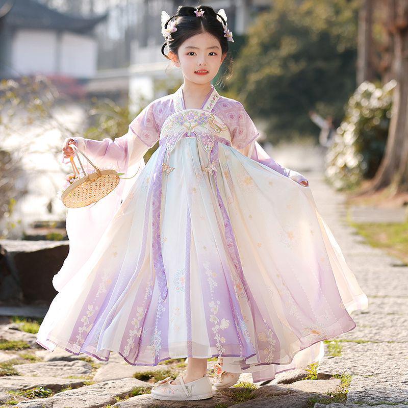 2026 Hanfu Girls Fairy Dress: Autumn Tang Suit Skirt, Ancient Style Children's Costume for Spring & Summer