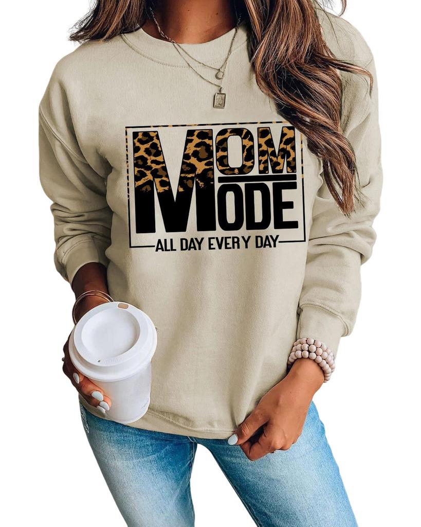 Azura Exchange Leopard Print Long Sleeve Sweatshirt