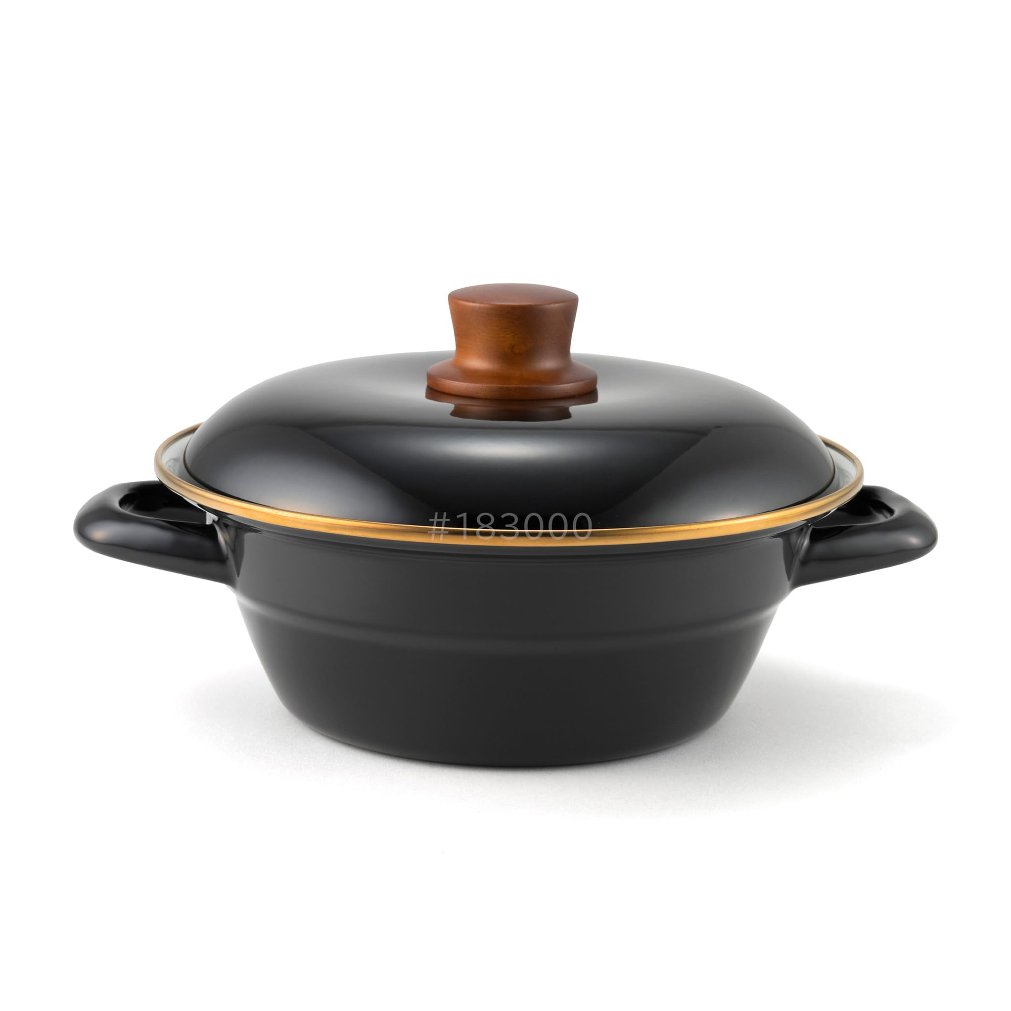 

Fuji Enamel Earthen Pot Enamel Tabletop 20cm with Lid IH Gas Fire Black HD-20.BK