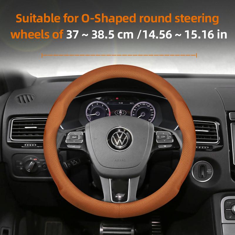 Suitable for Volkswagen Ultra-Thin Breathable Leather Steering Wheel Cover Suitable for Polo Golf 5 6 7 up Gol Volante Scirocco Passat