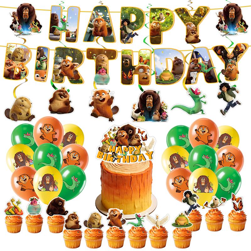Beaver Birthday Decorations Beaver Party Accessories Cups Ballons Plates Birthday Party Backdrops Hot Anime Decorations