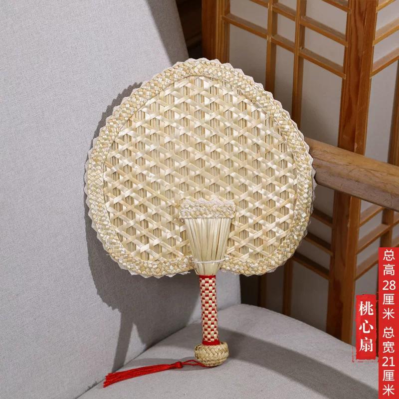 Handmade Straw Baby Mosquito Repellent Cool Cattail Leaf Fan