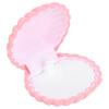 Joyero Bonita Forma de Concha Portátil para Anillos Pendientes Collares Caja de Almacenamiento para Regalo Rosa