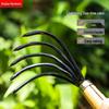 Multipurpose Five-Tine Rake for Soil Loosening, Beachcombing, Agriculture, Grass, Leaves, and Seafood Digging