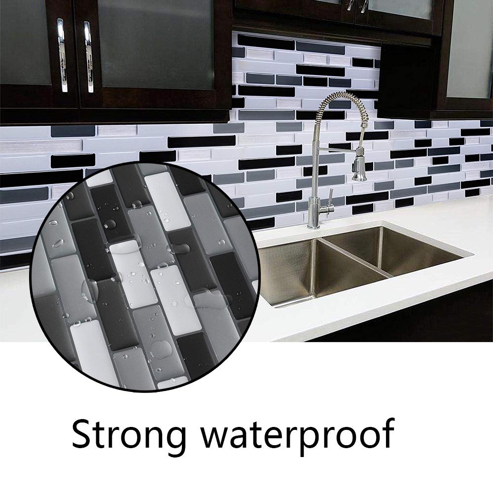 3D Mosaic Wall Sticker Self-adhesive Wallpaper for Kitchen and Bathroom Ceramic Tile Imitation Glass