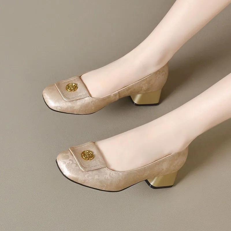 zapatos de mujer women classic round toe light weight comfort office career square heel shoes lady casual elegant pumps ab255