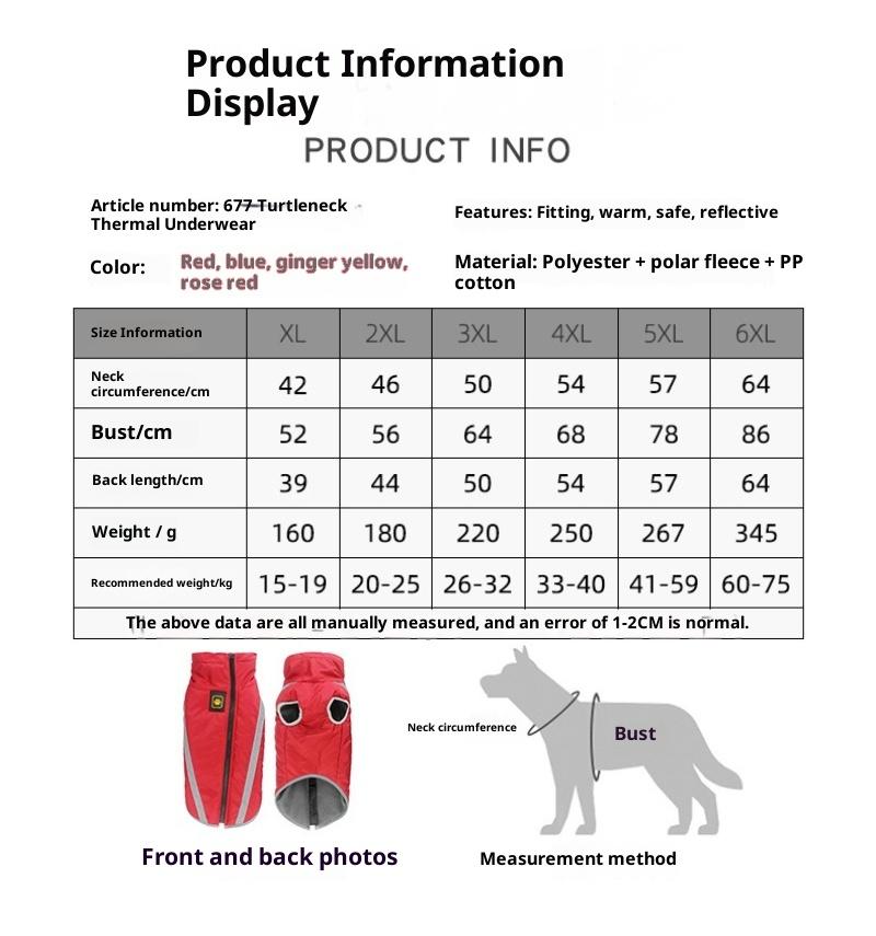 Autumn Winter Reflective Dog Jacket Warm Windproof Outdoor Coat for Large Dogs Pet Clothes Wholesale Dog Sweater