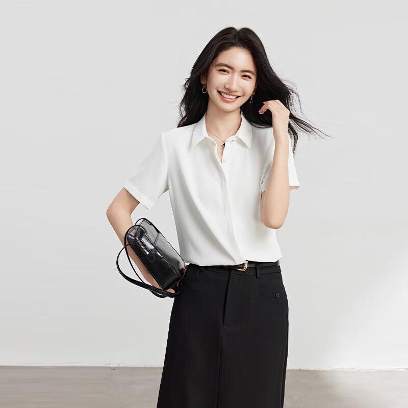 Miss Bird Women s Chiffon Short Sleeve Professional Shirt S