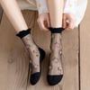 3 Pairs of Summer Socks for Women Thin Rose Style Sexy Black Stockings JK Lolita Lace Socks