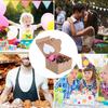 10Pcs Cupcake Box Visible Food Grade Mini Individual Cake Packing Case with Heart Shaped Window Kitchen Tool
