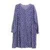 Haat HA53FT562 Blue X White Dot Long Sleeve Dress Dress 3 Blue Beige DotsUsed