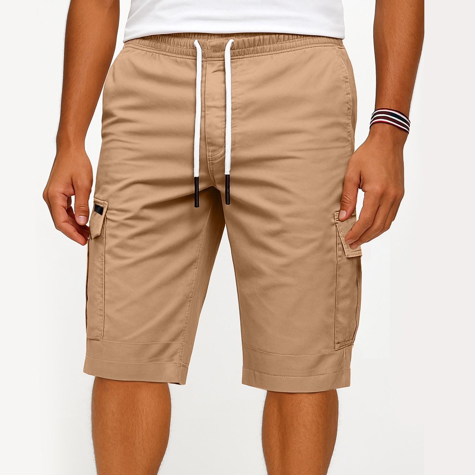 

Мужская спортивная карманная рабочая одежда, повседневные свободные шорты, повседневные шорты для бега XL хаки