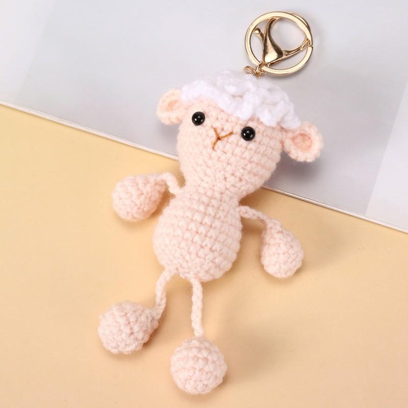 Funny Animal Doll Series Knitted Keychain For Bag Pendant Cute Animal Design Crochet Keychain Handmake Gifts Custom Accessories