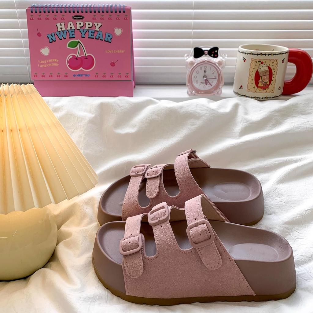 Versatile one-word drag new wear retro platform slippers women's sand fashion sandals women's summer