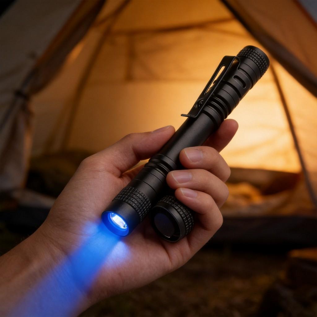 Aluminum Alloy Mini Led Flashlight With Pen Clip For Camping And Outdoor Activities