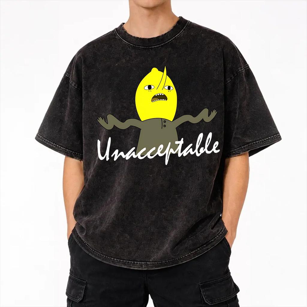 Lemongrab Apparel Washed T Shirts for Men Women Streetwear Hip Hop T-Shirts Summer Tee Shirt Short Sleeve