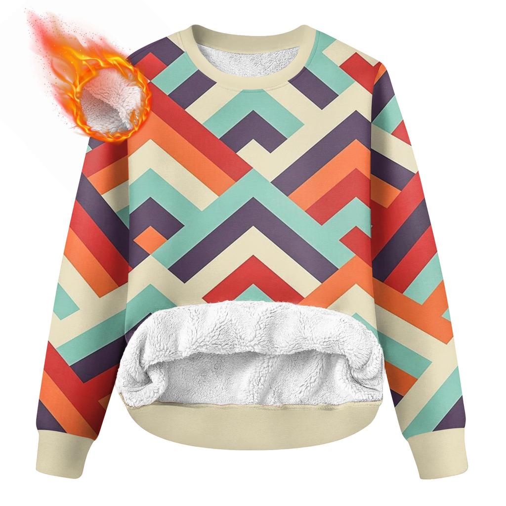 Men's Round Neck Fleece-Lined Thick Solid Color Sweatshirt