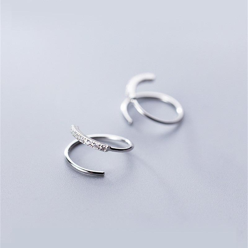 

Double-Layer Rhinestone Drop Earrings: Gold-Plated S925 Sterling Silver for Versatile, Luxurious Daily Wear 925 Sterling Silver