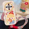 Phone Case for Honor X70, with Lanyard, Full Protection, Lens Protection, Shockproof, Slim, High-End, Creative Painted Soft for Yellow Hair Girls