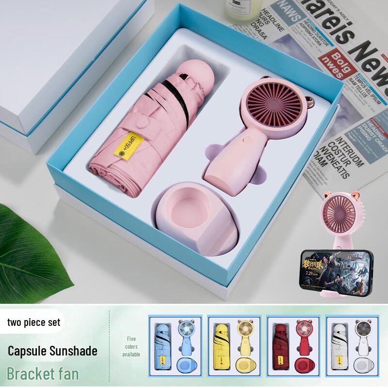 Summer Gift Fan & Capsule Umbrella Set