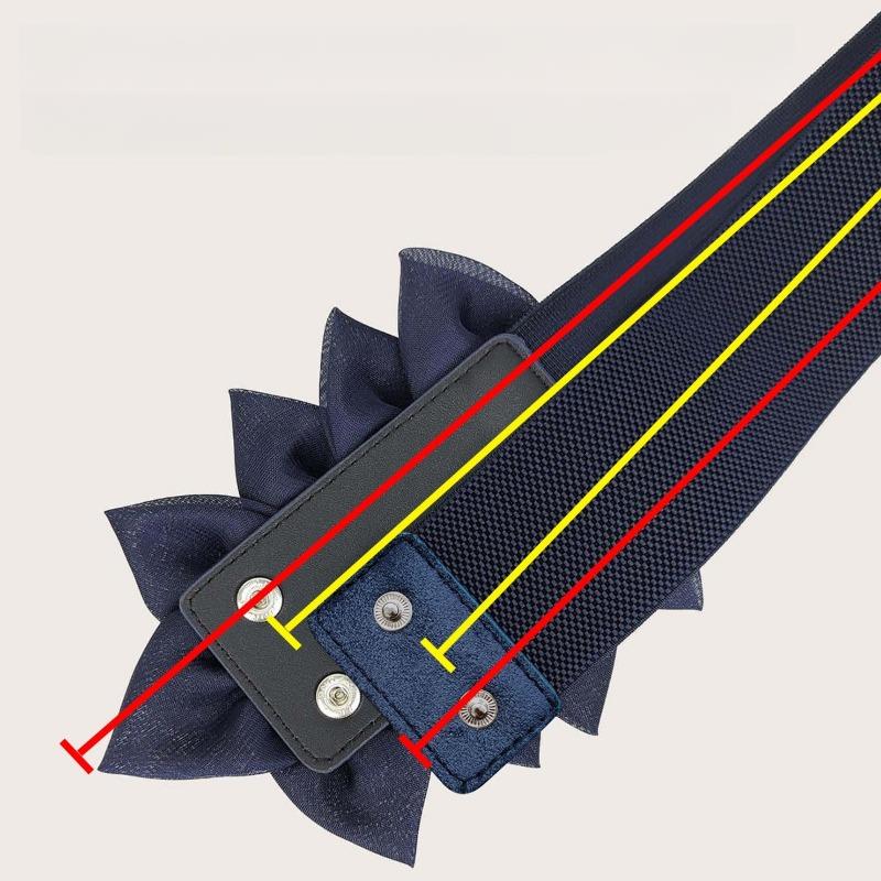 Elastic Waistband, Women's Korean Version, Big Flower Decoration, Fashionable and Versatile, Wide Waistband, Dress, Accessory