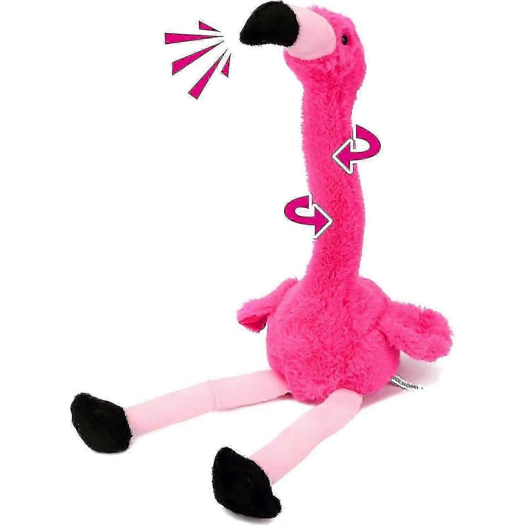 Talking Flamingo Repeats What You Say Twisting Electric Interactive Animated Toy Speaking Plush Buddy Gift for Toddlers Birthday Festival Holiday, Pin