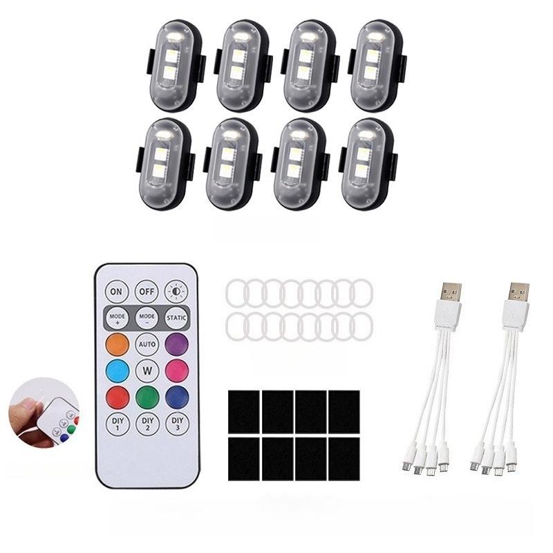 Kabellose Auto-Atmosphärenleuchte LED-Stroboskoplichter Warnleuchten RGB LED Flugzeug-Stroboskoplichter Auto Motorrad LED-Lampe