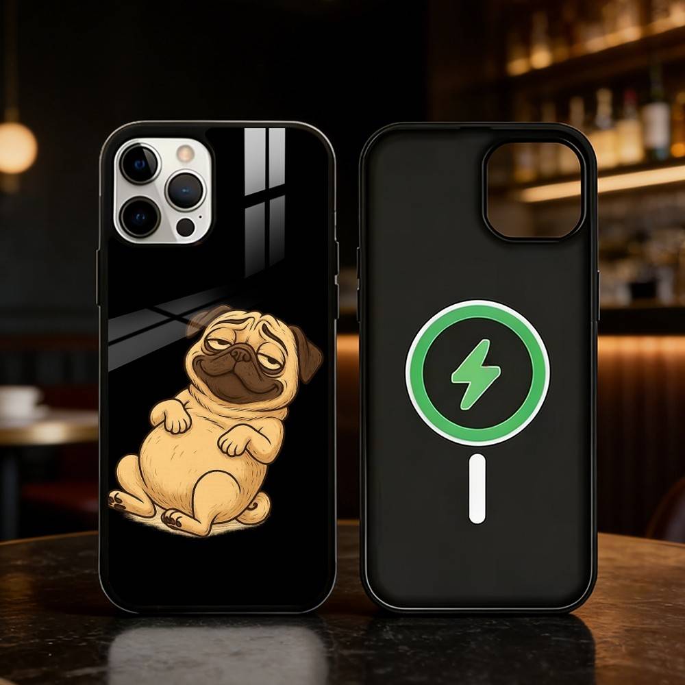 Pug Dog Funny Cartoon Phone Case For iPhone 17,16,15,14,13,12,Plus,Pro,Max For Magnetic Wireless Charge