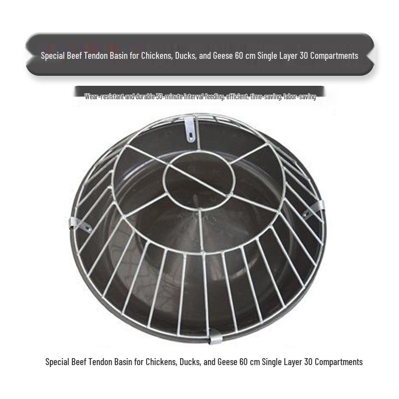 Stainless Steel Round Feeding Trough for Chickens, Ducks, and Pigs - New Style