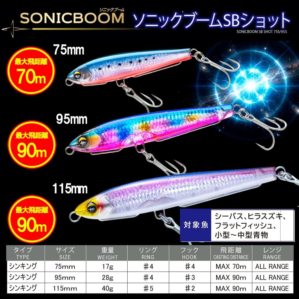 DUEL Sonic Boom SB Shot 75mm 17g Sinking Clear Long
