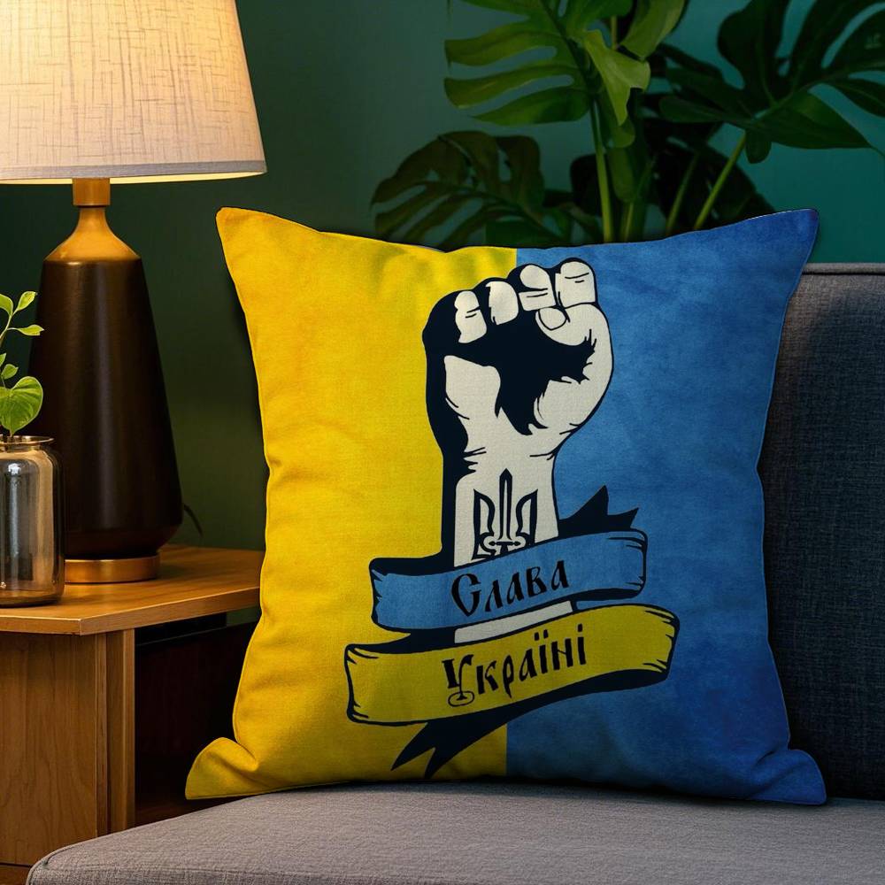 

Ukraine Flag Aesthetic Pillow Case Plush Fabric Soft Double Sided Print Sofa Cushion Cover Throw Pillow Covers 12x12Inch