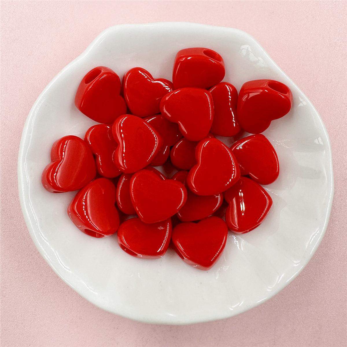 

100 шт. 11,7*13,5 мм сердце макарон цвет свободные бусины DIY материалы акриловые граненые подвески DIY серьги изготовление ювелирных изделий аксессуары для браслетов красный