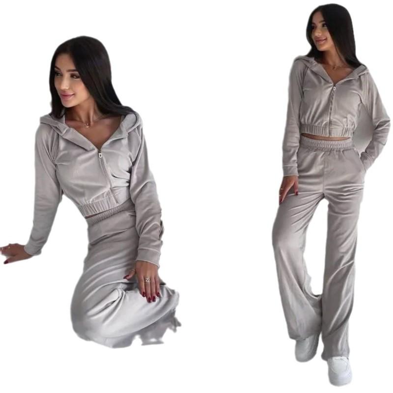 Womens Fall Hooded Sweatshirt Set 2 Piece Casual Streetwear Tracksuit Long Sleeve Pants