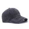 European and American Tide Pure Cotton Washed Ponytail Hole Five Pointed Star Baseball Cap Fashion Ponytail Hole Curved Brim Cap