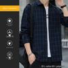 ROMON Men's Loose Fit Plaid Long Sleeve Shirt