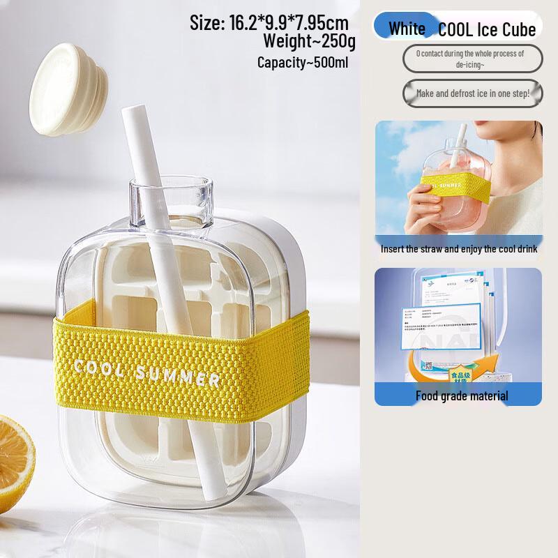 Press-Type Ice Cube Maker with Storage Box