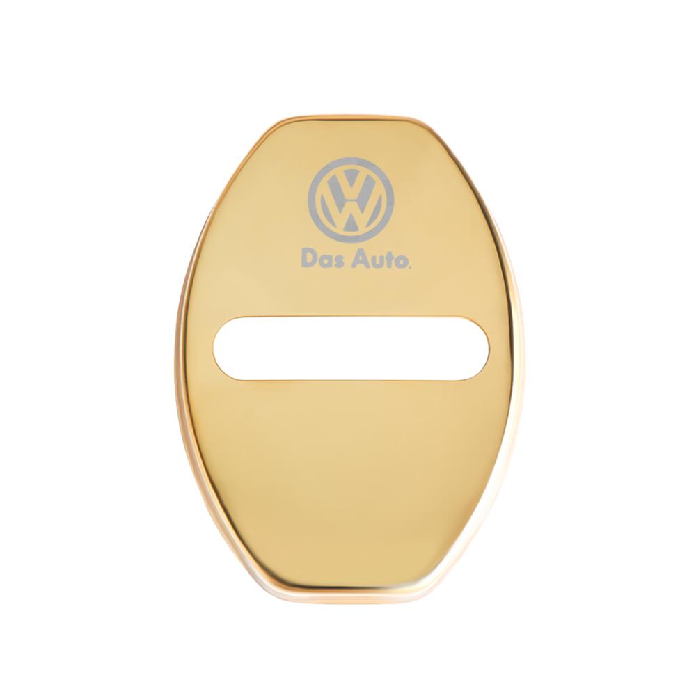 VW 4PCS Car Interior Door Lock Cover Stainless Steel Auto Door Latch Protective Stickers For Volkswagen VW GOLF Polo Beetle Tiguan EO1