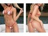 Sultry Three-Piece Lingerie Set: Mini Bikini Bra, Panties, and Thong.